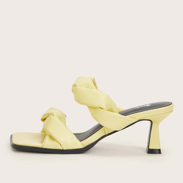 

Twist Design Mule Sandals, Yellow