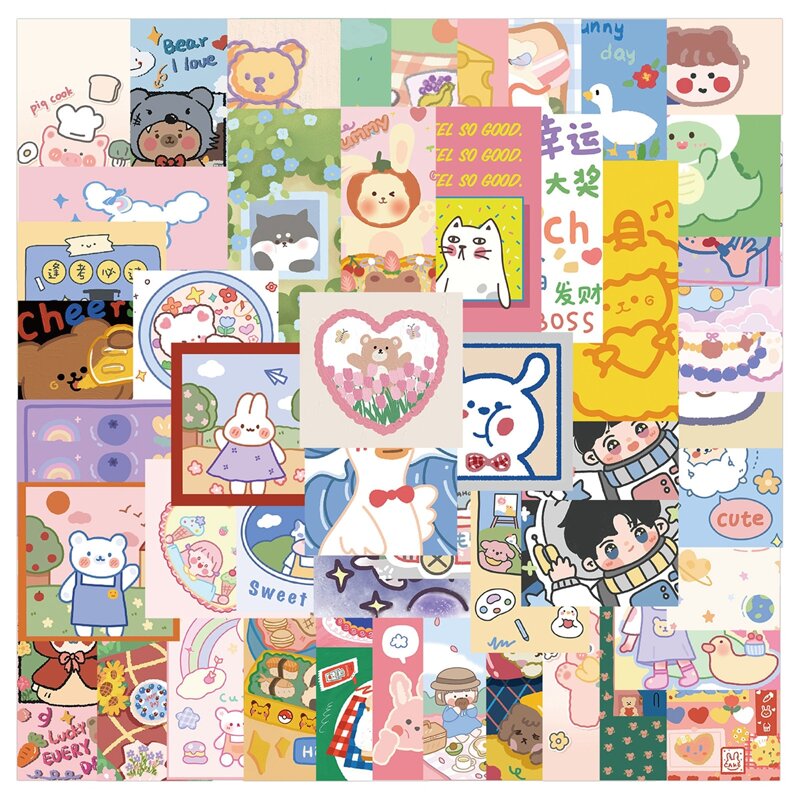 

50pcs Cartoon Graphic Sticker, Multicolor