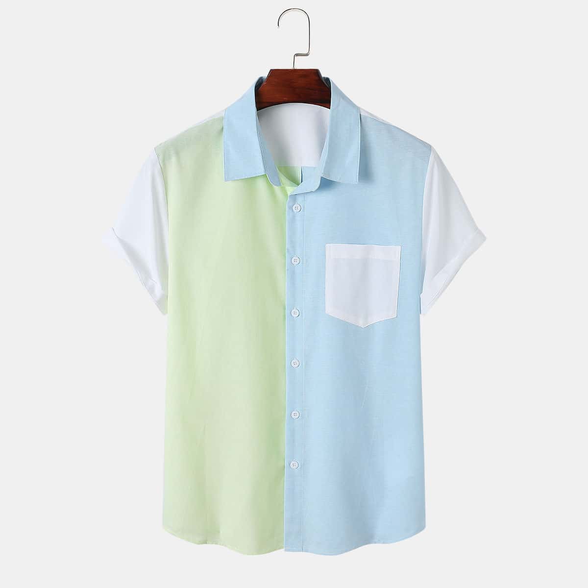

Guys Color-block Pocket Front Shirt, Multicolor