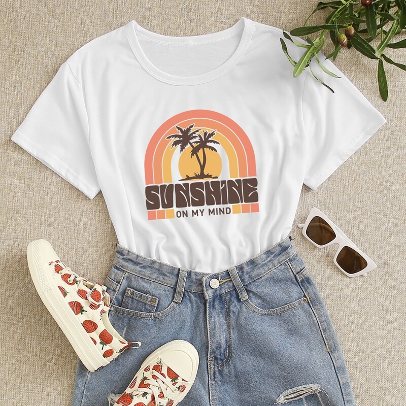

Letter Tropical Graphic Tee, White