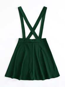 Falda overol con botón delantero - Verde - Ver 2