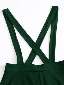 Falda overol con botón delantero - Verde - Ver 3