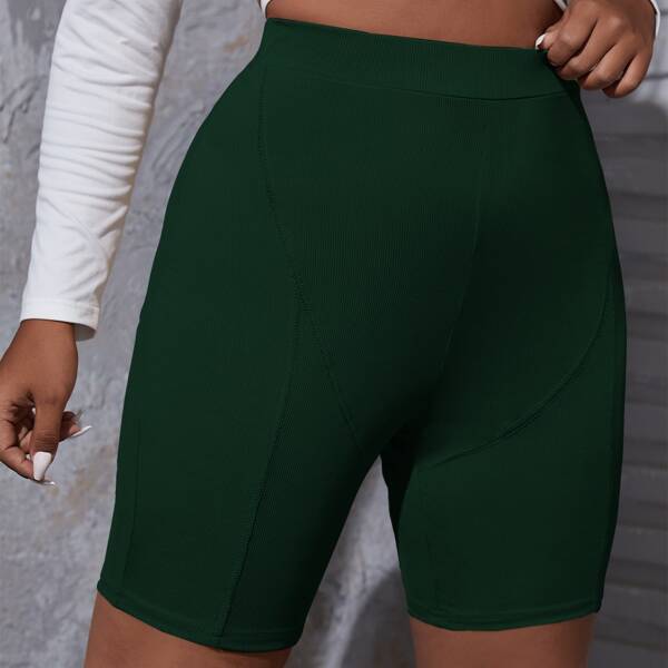 

Plus Solid Biker Shorts, Dark green