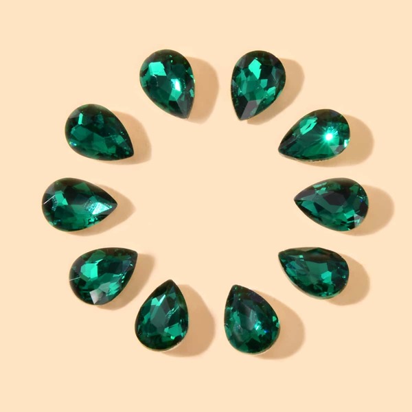 

10pcs Water Drop Jewelry Accessory, Green