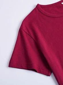 Camiseta con estampado floral con vaca - Burdeos - Ver 3