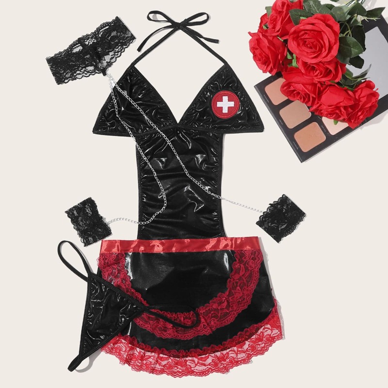 

3pcs Sexy Costume Set, Black