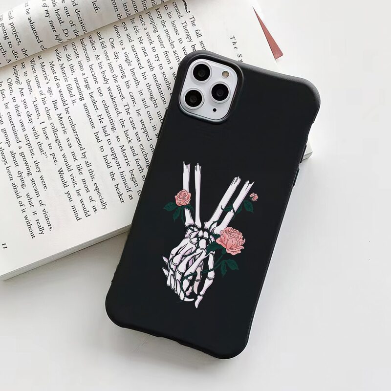 

Skeleton Graphic Phone Case, Black