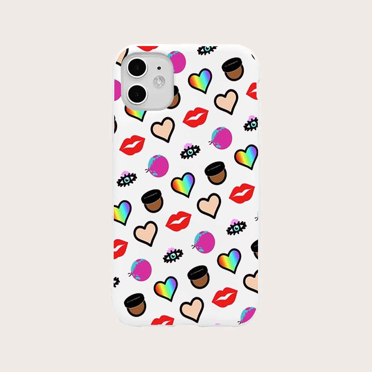 

Heart Pattern Phone Case, Multicolor