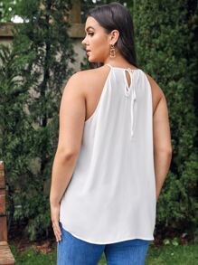 SHEIN Top halter con encaje - Blanco - Ver 2