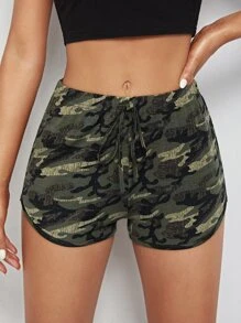 Muchica Camo Print Track Shorts - Multicolor - View 1
