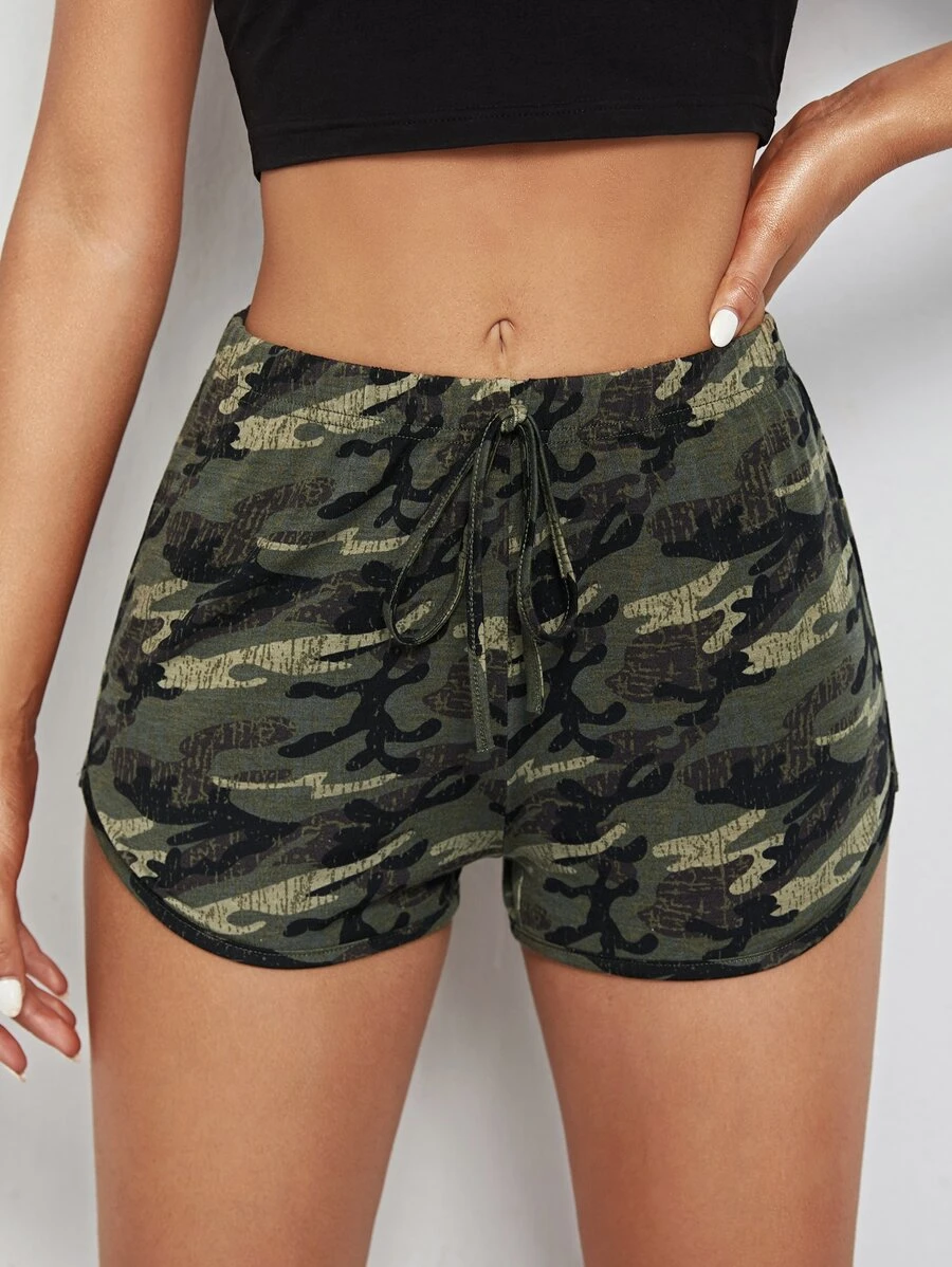 Muchica Camo Print Track Shorts - Multicolor - View 1