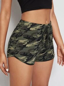 Muchica Camo Print Track Shorts - Multicolor - View 3