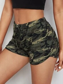 Muchica Camo Print Track Shorts - Multicolor - View 5