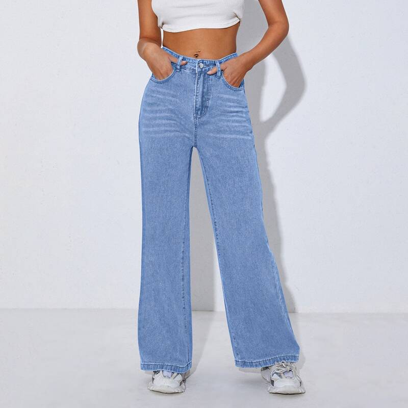 

Light Wash Wide Leg Jeans