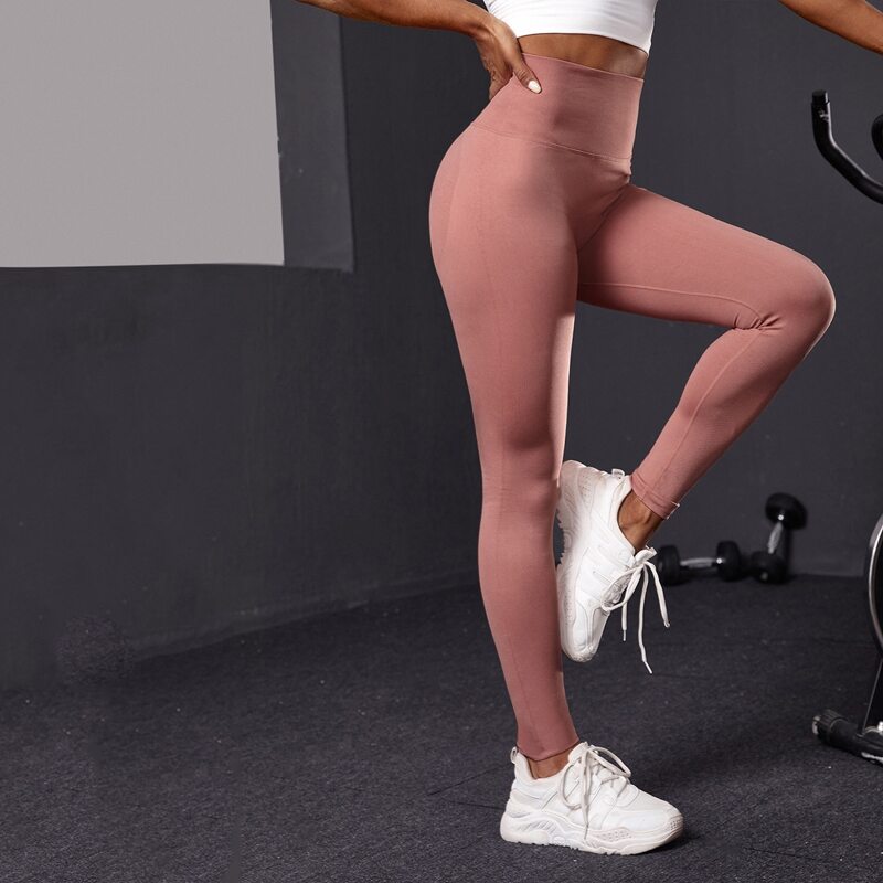 

Wide Band Waist Solid Sports Leggings, Dusty pink