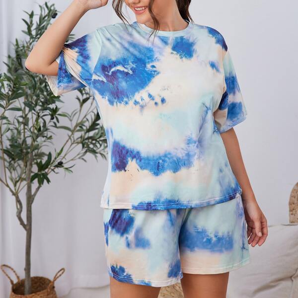

Plus Tie Dye Pajama Set, Multicolor