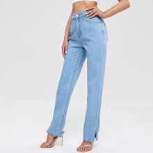 High Waist Straight Leg Jeans