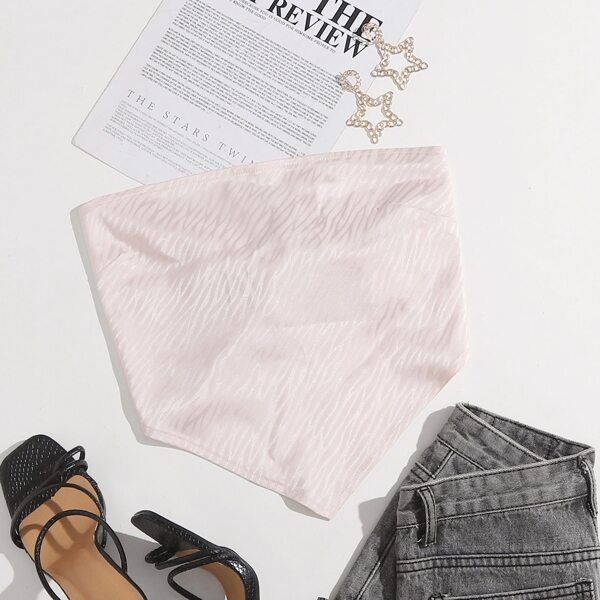 

Tie Back Satin Bandana Tube Top, Baby pink