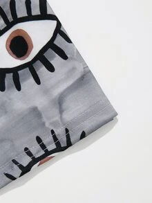 Camiseta con estampado de ojo - Gris - Ver 3