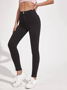 SHEIN Essnce بنطلون جينز نحيل بخصر عالي