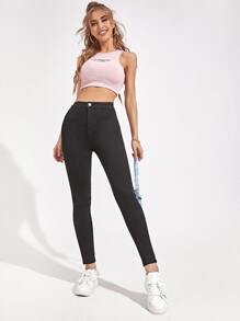SHEIN Essnce بنطلون جينز نحيل بخصر عالي