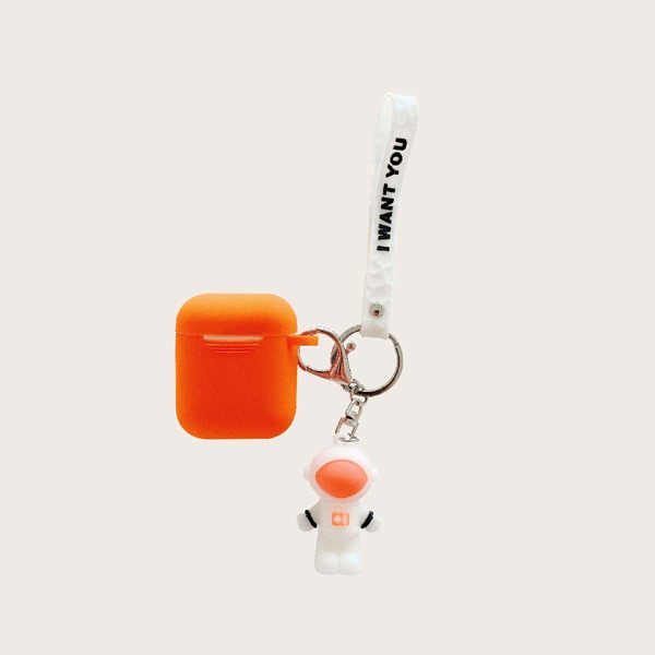 

Case For Airpods With Cartoon Spaceman Pendant, Orange