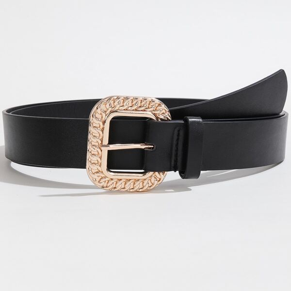 

Metal Buckle Belt, Black
