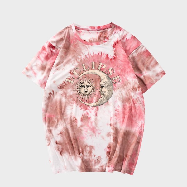 

Men Tie Dye Letter Graphic Tee, Multicolor