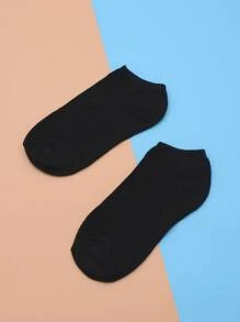 Solid Ankle Socks - Black - View 1