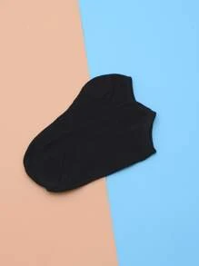 Solid Ankle Socks - Black - View 2