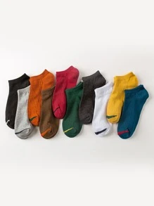 Hombres 10 pares Calcetines tobilleros simple - Multicolor - Ver 1