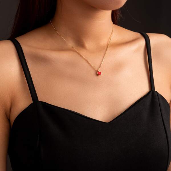 

Heart Charm Necklace, Gold