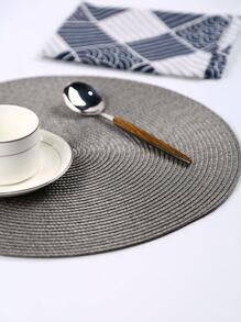 Fashion Simple Plastic Woven Heat Insulation Pad Kitchen Dining Table Place Mat - Grey - View 3