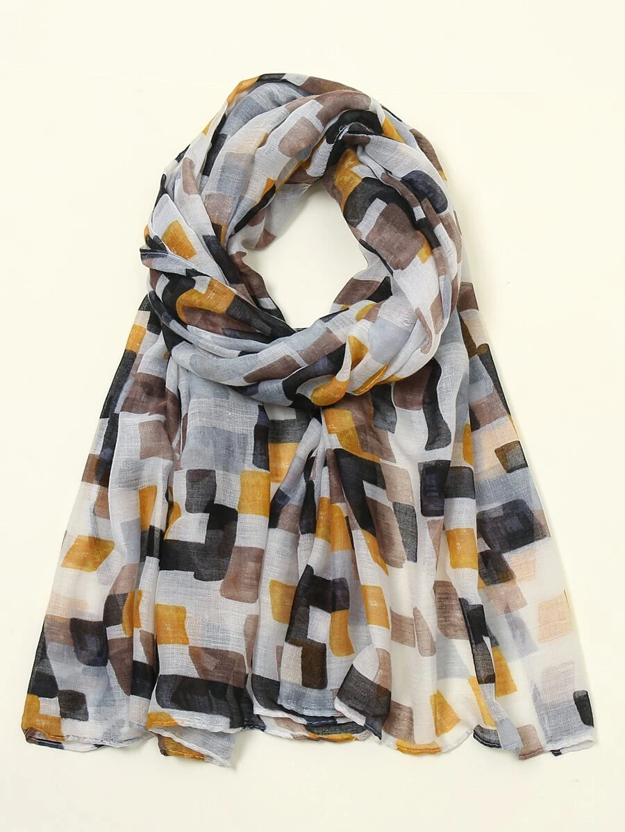 Khăn quàng cổ họa tiết hình học thanh lịch - Nhiều màu - Xem 1
