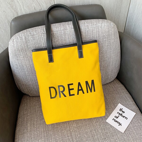 

Letter Graphic Tote Bag, Yellow