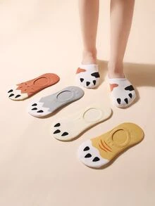 5 perechi de șosete cu grafică de desene animate, șosete invizibile - Multicolor - Vizualizare 3