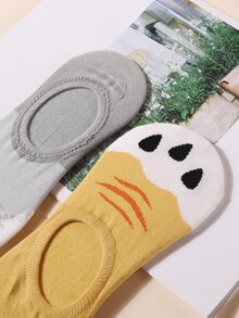 5 perechi de șosete cu grafică de desene animate, șosete invizibile - Multicolor - Vizualizare 4