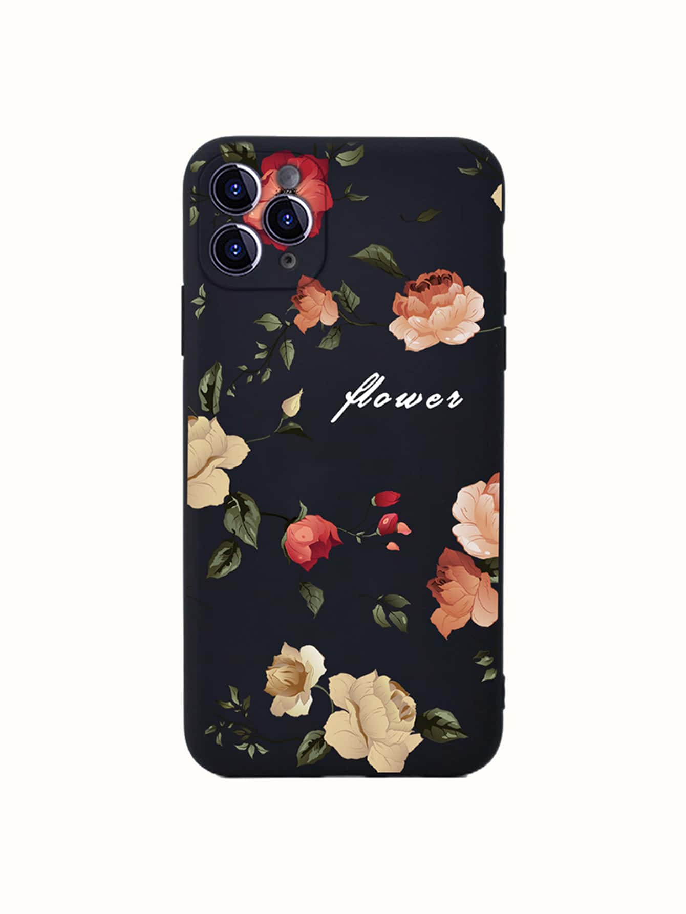 Vỏ điện thoại hình hoa hồng - màu đen - Xem 1