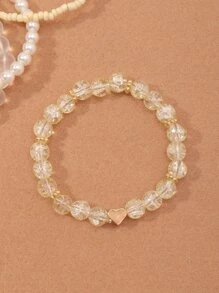 4入組流蘇吊墜串珠手鏈 - 白色 - 查看 5