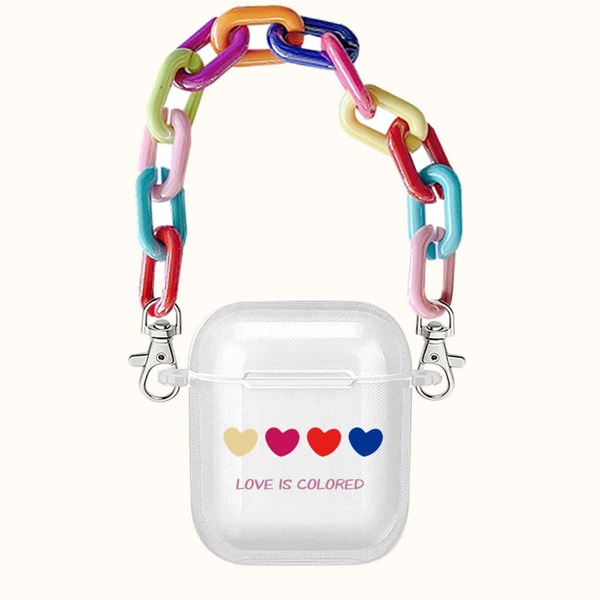 

Heart Pattern Clear Case For Airpods, Multicolor