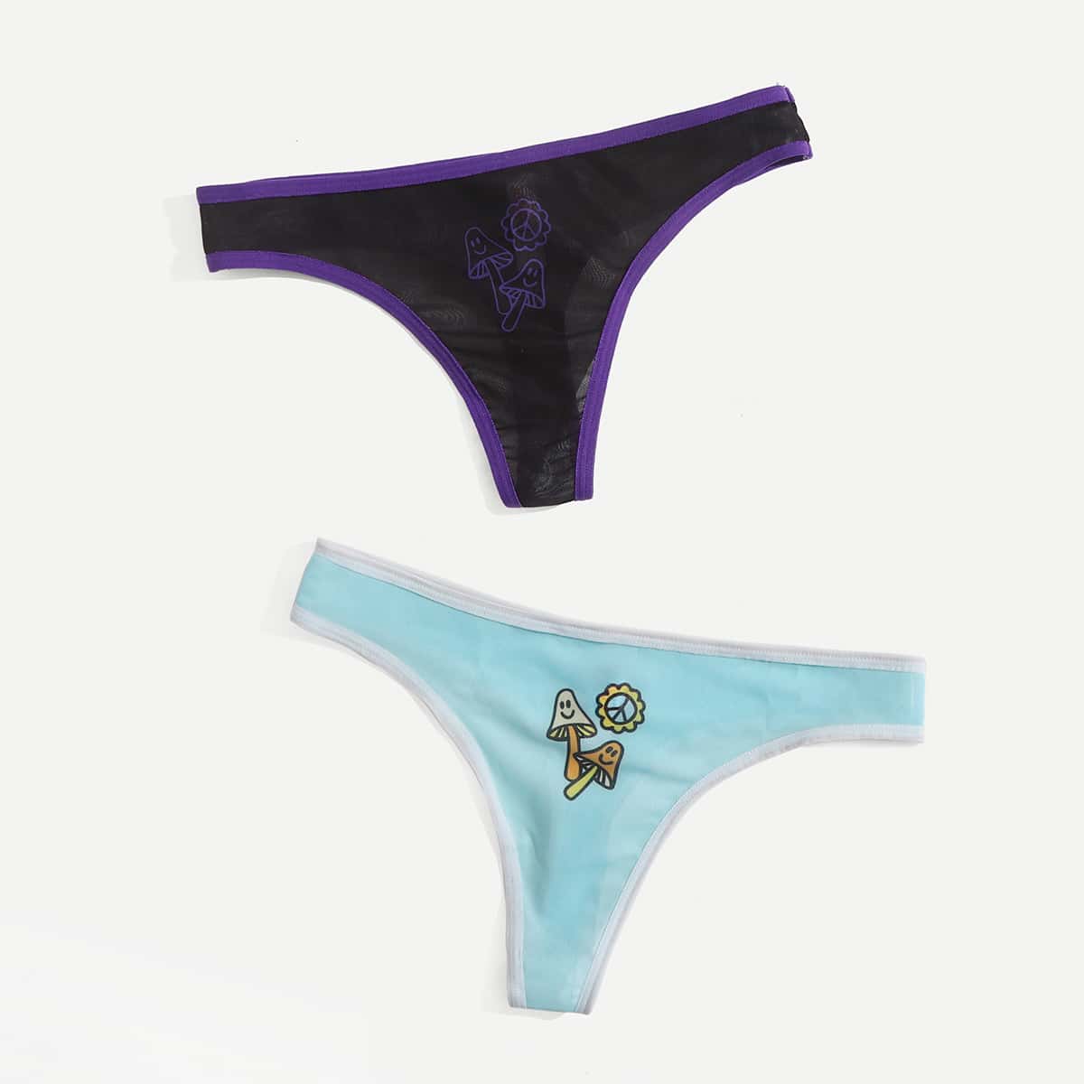 

2pack Mushroom Panty Set, Multicolor