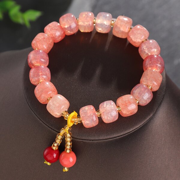 

1pc Beaded Bracelet, Pink