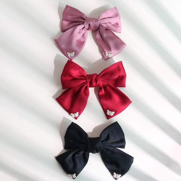 

3pcs Toddler Girls Bow Knot Hair Clip, Multicolor