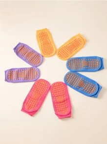 5pairs/set Children's Anti-slip Trampoline Socks - Multicolor - View 2