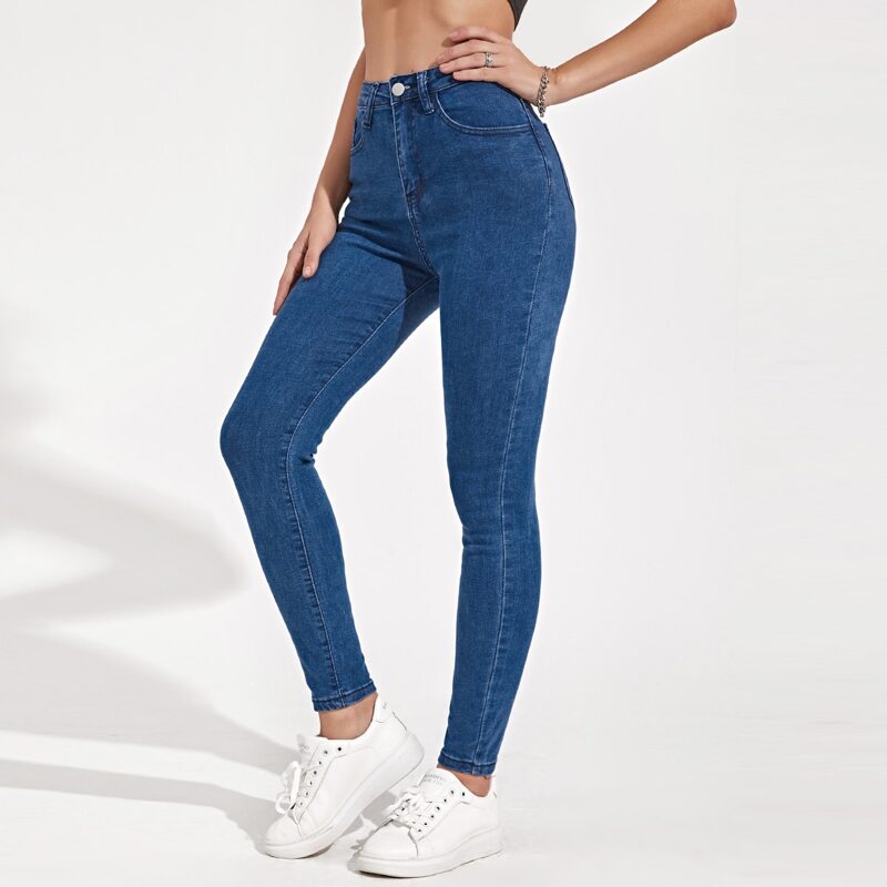 

High Waist Skinny Jeans, Medium wash