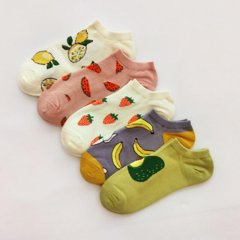 

5pairs Fruit Graphic Ankle Socks, Multicolor