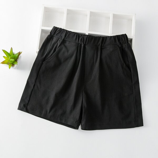 

Girls Solid Wide Leg Shorts, Black