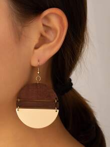 Geo Drop Earrings - Yellow Gold - View 1