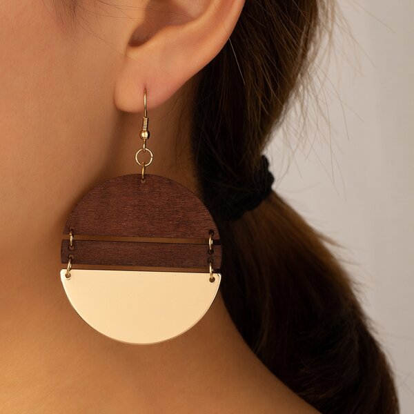 

Geo Drop Earrings, Gold