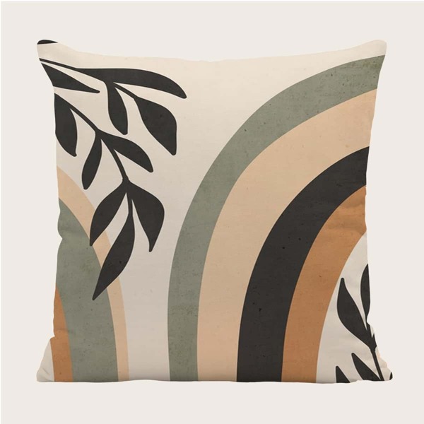 

Leaf Painted Cushion Cover Without Filler, Multicolor
